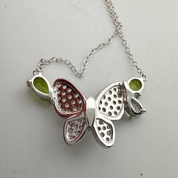 Natural Peridot Butterfly Necklace - Picture 7 of 9